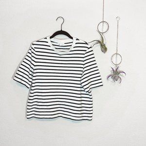 COS Black and White Striped Short Sleeve Tee